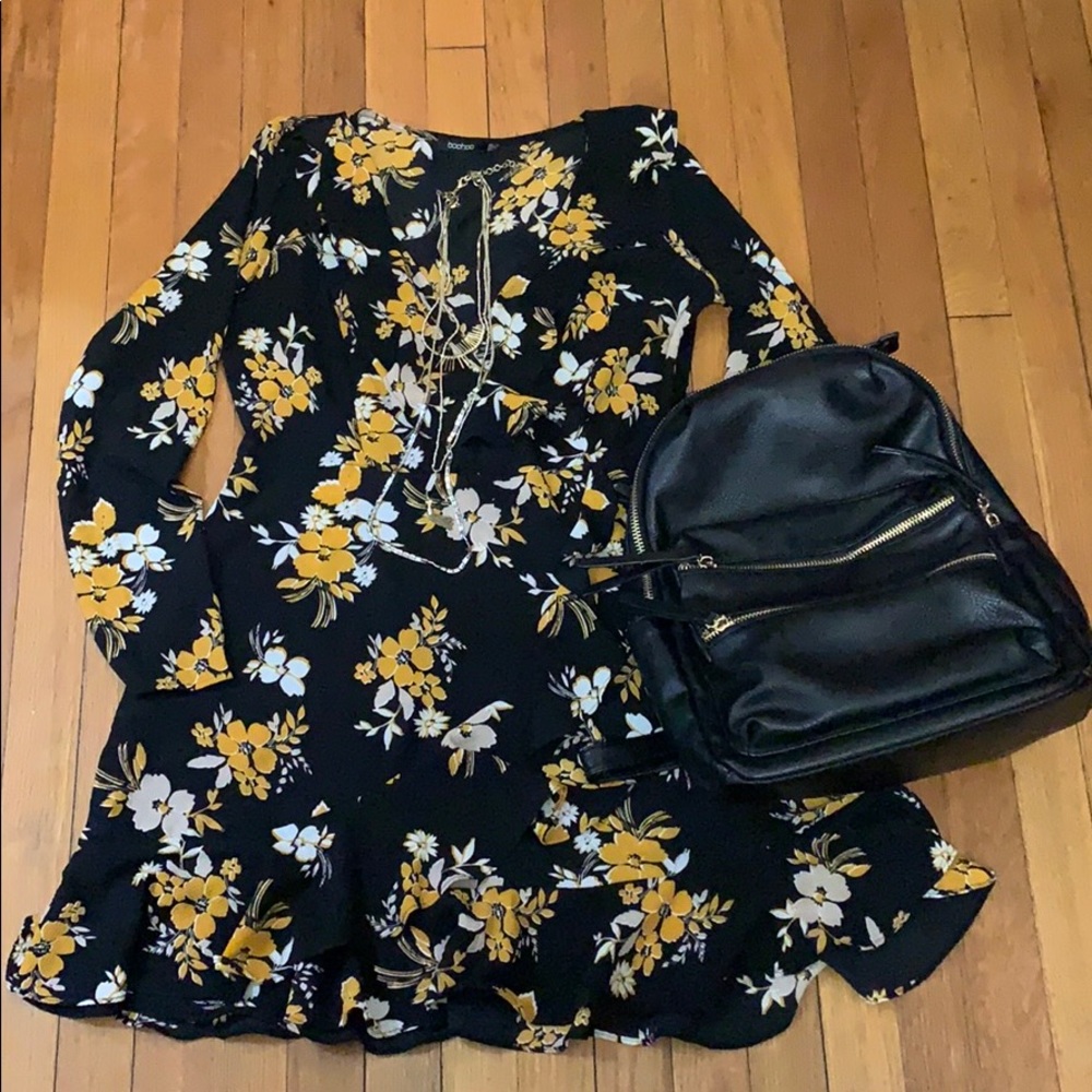 ☕️ Floral Midi Tea Dress with Ruffles Sz 10